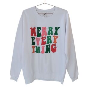 PACIFIC & CO. White Merry Every Thing Sweatshirt Size XL
